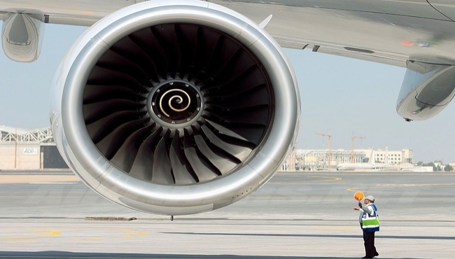 image of a plane engine