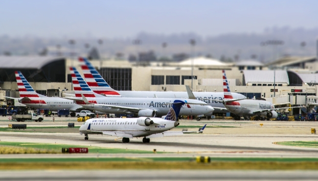 American airline planes at an airport