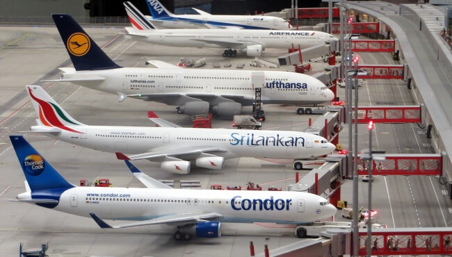 multiple aircrafts ready for boarding