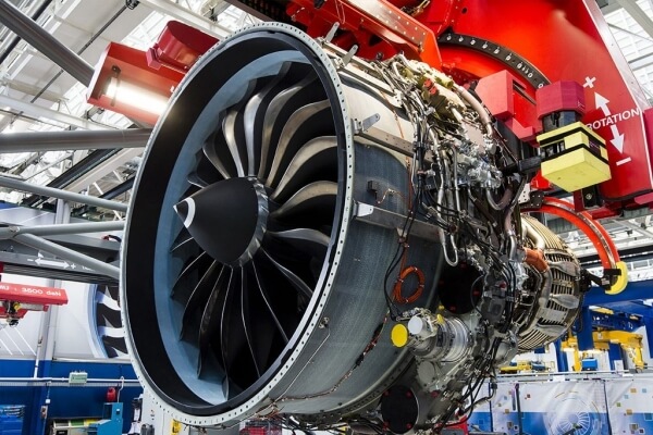 image of an aeroplane engine.